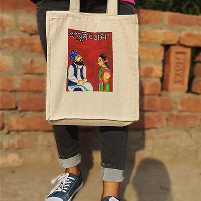 Hand Painted Kabuliwala Tote Bag for School College Student