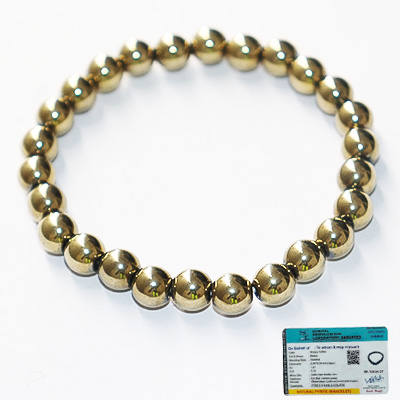 Jufu Original Money Magnet Bracelet | Attracts Money, Fame, Luck | Bracelet for Men and Women | Golden pyrite bracelet with Certificate