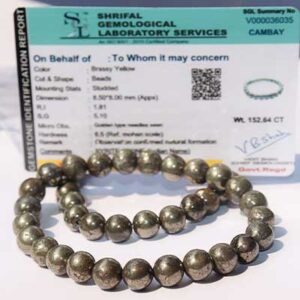 pyrite bracelet with certificate